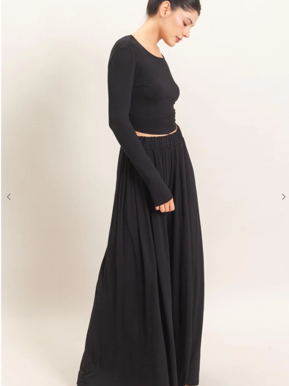 NEW HYFVE Black Long Sleeve Crop Top & Wide Leg Lounge Set S/M/L - Picture 3 of 6
